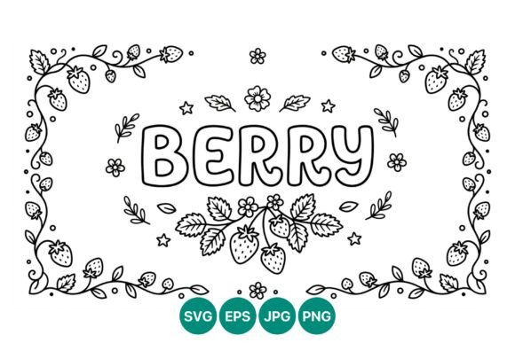 Berry Vine Line Art: Graphics for Creative Design