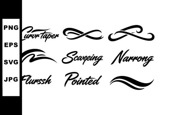 Calligraphy Swashes and Flourishes for D: Graphics and Illustrations