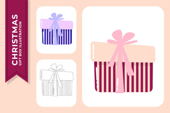 Christmas Decorative Gift Box Design Graphics