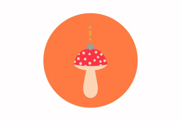 Christmas Decorative Lights Mushroom Graphics