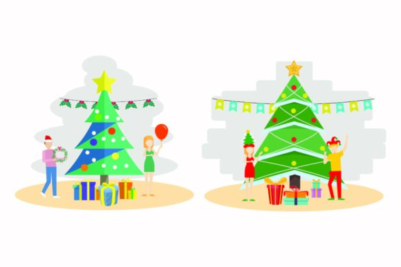 Christmas Decorative Tree Vector Set