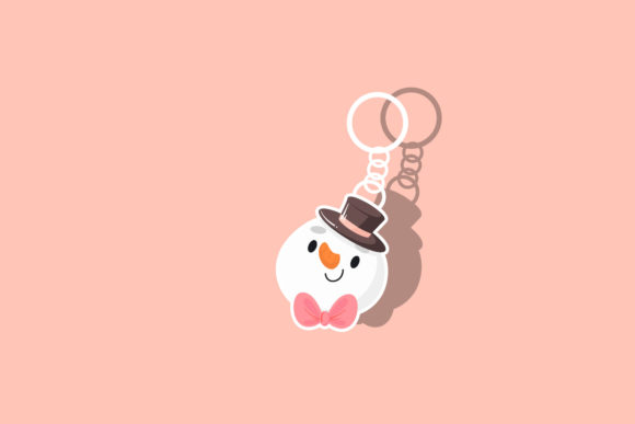 Christmas Snowman Key Chain Decorative Graphics