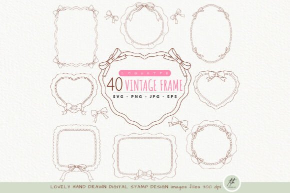 Coquette Frame Clipart: Graphics for Editorial Excellence