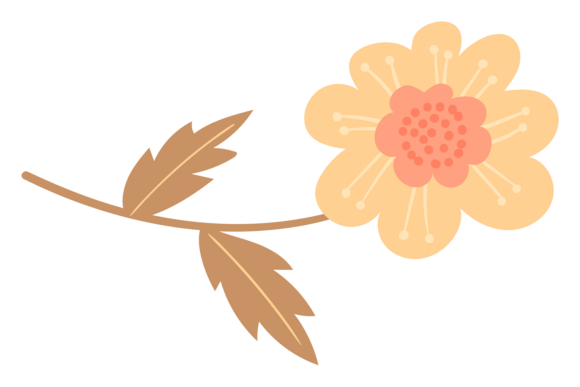 Decorative Autumn Yellow Flower Drawing Graphics