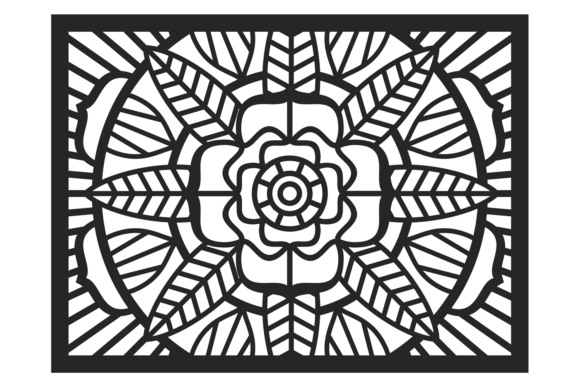 Decorative Laser Panel. Line Ornament Sq Graphics