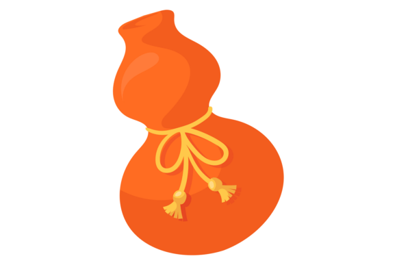 Decorative Red Bag. Korean Luck Souvenir Graphics