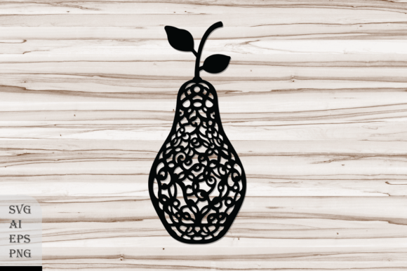 Decorative Silhouette of Pear Graphics
