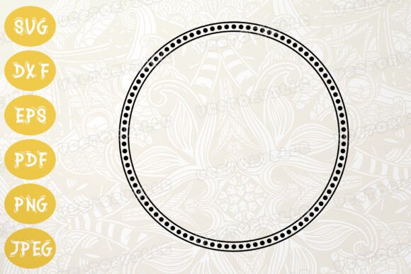 Elegant Circle Border Dotted Frame SVG