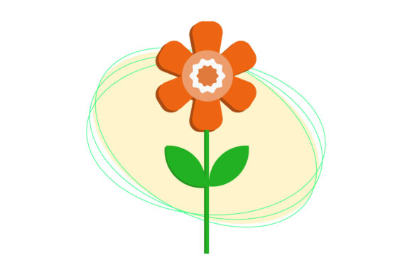 Flower Decorative Oval Background