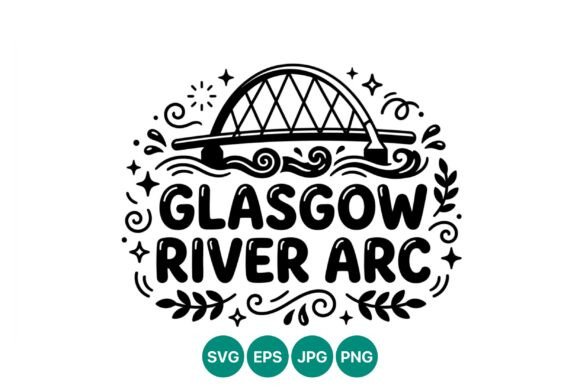 Glasgow River Arc Bridge Vector Graphics