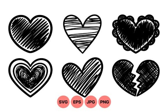 Hand Drawn Heart Clipart Pack: Graphics for Creative Projects