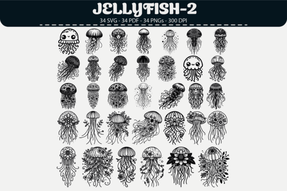 Jellyfish Clipart – 34 Designs
