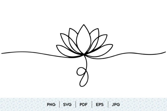 Lotus Flower One Line SVG for Creative Crafts