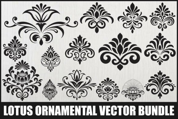 LOTUS ORNAMENTAL VECTOR BUNDLE: Graphics & Illustrations for Digital Sellers