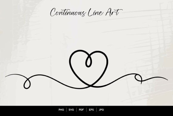 Minimal Heart Line Art SVG Design File
