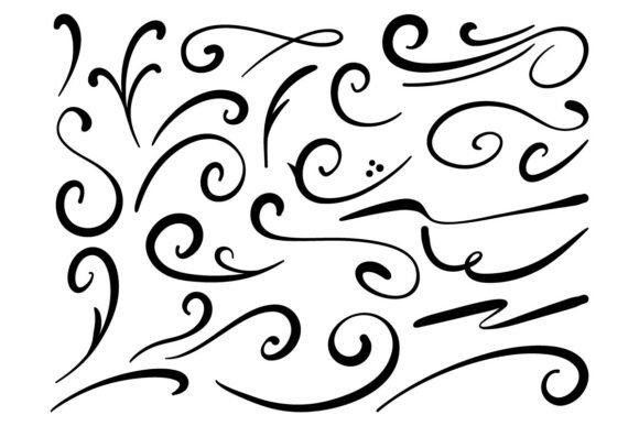 Ornamental Swirl Flourish Vector Set Art: Graphics and Illustrations for Editorial Excellence