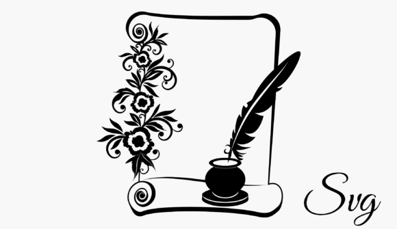 Scroll Pen Inkwell: Vintage Graphics for Editorial Design