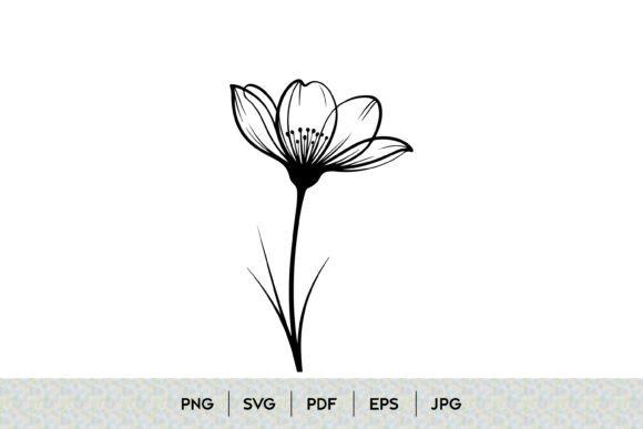 Single Flower Line Art Design