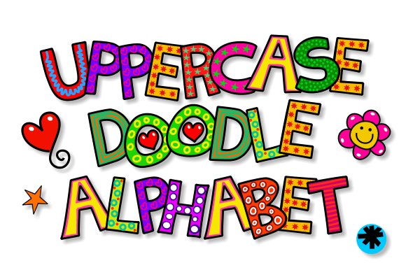 Uppercase Doodle Alphabet Set 1 Graphics