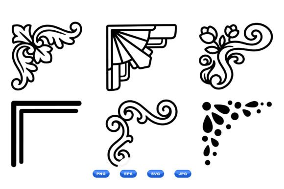 Vintage Corner Ornaments SVG: Graphics with Timeless Elegance
