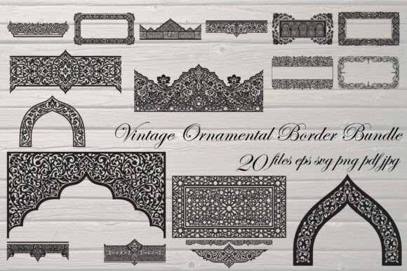 Vintage Ornamental Border Islamic Graphics