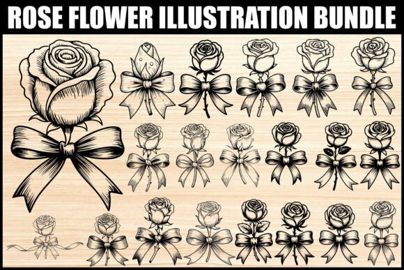 Vintage Rose Bow Clipart Collection