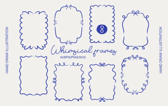Whimsical Hand Draw Frames Clipart Set