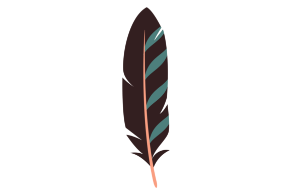 Wing Feather. Decorative Quill in Ethnic